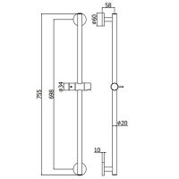 Душевая штанга Paffoni Life Черная матовая арт-ZSAL116NO — фото 4, Штанги для душа