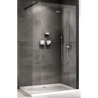 Душевая перегородка Abber Immer Offen 90 профиль Черный стекло прозрачное арт-AG61090B — фото 2, Душевые перегородки