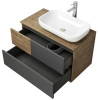 Тумба под раковину Aquaton Терра 85 подвесная Дуб кантри Антрацит арт-1A247201TEKA0 — фото 6, Тумбы под раковину