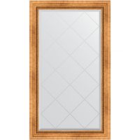 Зеркало Evoform Exclusive-G 131х76 с гравировкой в багетной раме - Римское золото 88 мм арт-BY 4232 — фото 1, Зеркала в ванную комнату