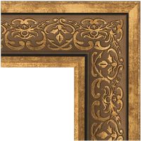 Зеркало Evoform Exclusive 119х59 с фацетом в багетной раме - Вензель бронзовый 101 мм арт-BY 3500 — фото 2, Зеркала в ванную комнату