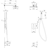 Душевая система Abber Weiss Insel Белая матовая арт-AF8017FW — фото 3, Встраиваемые душевые комплекты