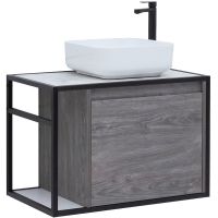 Тумба под раковину Aquanet Nova Lite Loft 75R подвесная Дуб рошелье арт-261653 — фото 1, Тумбы под раковину