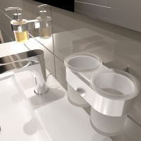 Стакан для зубных щеток Altasan Лотос двойной Хром арт-ЛТ42Х — фото 3, Стаканы для зубных щеток