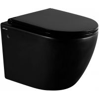 Унитаз Abber Bequem подвесной Черный матовый с сиденьем Микролифт арт-AC1103MB — фото 1, Подвесные унитазы