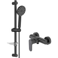 Смеситель для душа Aquatek Оберон Черный матовый арт-AQ1232MB — фото 1, Душевые гарнитуры на штанге