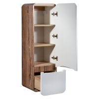 Шкаф пенал Runo Ницца 35 R подвесной Темное дерево Белый арт-00-00002130 — фото 2, Пеналы для ванной комнаты