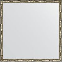 Зеркало Evoform Definite 57х57 в багетной раме - Серебряный бамбук 24 мм арт-BY 0608 — фото 1, Зеркала в ванную комнату