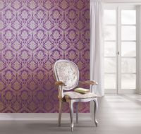 Обои Milassa Gem Флизелин (1*10,05) Фиолетовый/Бежевый, Дамаск арт-Gem2 020 — фото 2, Обои для стен