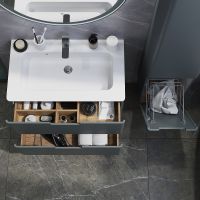 Тумба с раковиной Creto Bravo 80 подвесная Серая арт-22-BrG80 — фото 5, Тумбы с раковиной