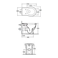 Унитаз Globo Paestum приставной без сиденья арт-PA025.BI — фото 12, Приставные унитазы
