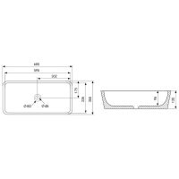 Раковина-чаша Abber Rechteck 61 Белая матовая арт-AC2204MW — фото 4, Раковины накладные