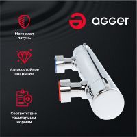 Смеситель для душа Agger Thermo Хром глянцевый арт-A2450000 — фото 2, Смеситель для душа