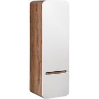 Шкаф пенал Runo Ницца 35 R подвесной Темное дерево Белый арт-00-00002130 — фото 1, Пеналы для ванной комнаты