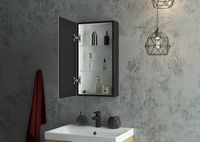 Зеркальный шкаф Континент Mirror Box black Led 35 L с подсветкой Черный арт-МВК063 — фото 7, Зеркальные шкафы в ванную