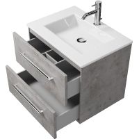 Товар: Тумба под раковину Creto Ares 60 подвесная Серый Бетон арт-10-1161B - фото 3 Тумба под раковину Creto Ares 60 подвесная Серый Бетон арт-10-1161B — фото 3, Тумбы под раковину