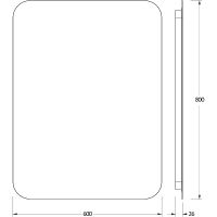 Зеркало Defesto Opti 60x80 с подсветкой 25W-4500К/Сенсорный выключатель/Нейтральный белый свет арт-DF 2807S — фото 3, Зеркала в ванную комнату