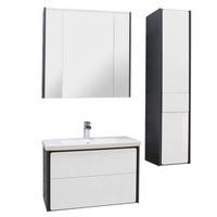 Шкаф пенал Roca Ronda 32 R подвесной Белый глянец Антрацит арт-ZRU9302967 — фото 3, Пеналы для ванной комнаты