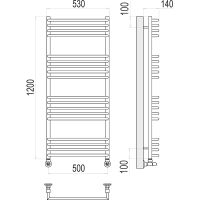 Водяной полотенцесушитель Terminus Арт П18 500х1200 Хром, нижнее подключение, G 1/2" ВР, с комплектом вентилей арт-4670078513397 — фото 4, Водяные полотенцесушители