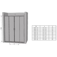 Душевая дверь Ravak Blix BLDP4 130 профиль Сатин стекло Grape арт-0YVJ0U00ZG — фото 5, Раздвижные душевые двери