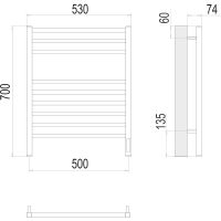 Электрический полотенцесушитель Terminus Ватикан П9 500x700 Хром арт-4670078526229 — фото 4, Электрические полотенцесушители