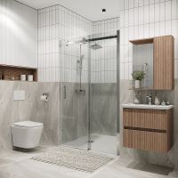 Душевая дверь Grossman Classic 100 профиль Хром стекло прозрачное арт-100.K33.04.100.10.00 — фото 2, Раздвижные душевые двери