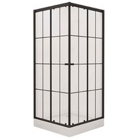 Душевой уголок Niagara Nova NG-0180-14 80х80 профиль Черный стекло прозрачное с принтом арт-_01801412 — фото 1, Квадратные душевые уголки