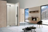 Душевая дверь Vincea Extra 120 профиль Черный стекло прозрачное арт-VDP-1E1112CLB — фото 6, Распашные душевые двери