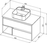 Тумба с раковиной STWORKI Карлстад 90 подвесная Дуб рустикальный арт-427831 — фото 11, Тумбы с раковиной