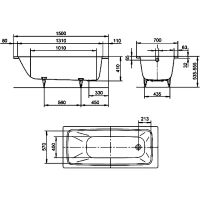 Стальная ванна Kaldewei Cayono 747 150x70 без покрытия арт-274700010001 — фото 10, Стальные ванны