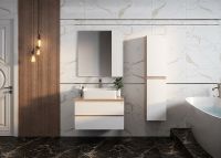 Товар: Тумба под раковину Onika Алеста 80.13 подвесная Камень светлый Белая арт-108054 - фото 5 Тумба под раковину Onika Алеста 80.13 подвесная Камень светлый Белая арт-108054 — фото 5, Тумбы под раковину