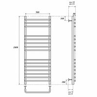 Электрический полотенцесушитель Point Нептун Премиум П15 500x1000 левый/правый Хром арт-PN09150SE — фото 4, Электрические полотенцесушители