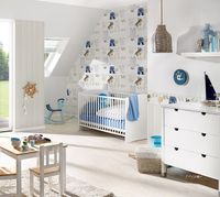 Обои детские AS Creation Little Stars Винил на флизелине (0,53*10,05) Серый/Разноцветный, Животные арт-35844-2 — фото 2, Обои для стен