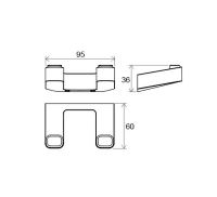 Двойной крючок Ravak 10° Хром арт-X07P352 — фото 2, Крючки для полотенец