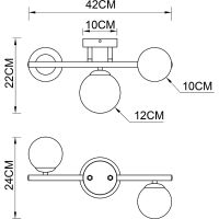 Потолочный светильник Artelamp Gemini Янтарный Полированная медь Черный арт-A2243PL-3PB — фото 6, Подвесные светильники