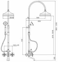 Душевая система Cezares Diamond Бронза арт-DIAMOND-CVD-02-Sw — фото 2, Душевые стойки