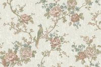 Обои Prima Italiana Ducale Винил на флизелине (1,06*10,05) Серый/Бежевый/Розовый, Цветы/Птицы арт-80206 — фото 2, Обои для стен