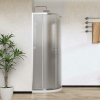 Душевой уголок Vincea City 80x80 профиль Хром стекло текстурное арт-VSQ-5CT800MT — фото 2, Душевые уголки четверть круга