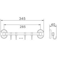 Вешалка для полотенец Haiba Хром арт-HB1915-4 — фото 2, Крючки для полотенец
