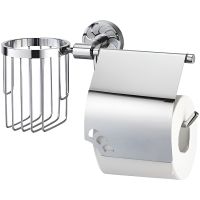 Держатель туалетной бумаги и освежителя воздуха WasserKRAFT Isen с крышкой Хром арт-K-4059 — фото 1, Держатели туалетной бумаги