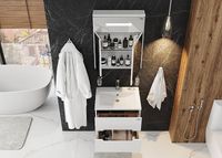 Тумба под раковину Onika Айленд 60.13 подвесная Белая арт-106114 — фото 5, Тумбы под раковину