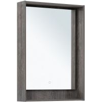 Зеркало Aquanet Милан 60 с подсветкой Дуб рошелье с сенсорным выключателем арт-336393 — фото 1, Зеркала в ванную комнату