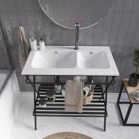 Товар: Раковина Grossman 100 двойная Белая арт-GR-3040-2 - фото 3 Раковина Grossman 100 двойная Белая арт-GR-3040-2 — фото 3, Раковины встраиваемые сверху