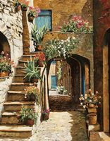 Фреска Ortograf Городской пейзаж живопись 11822 Фактура бархат FX Флизелин (2,1*2,7) Бежевый/Коричневый, Город/Цветы/Живопись арт-11822 (бархат FX) — фото 2, Фрески