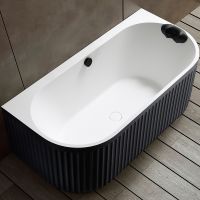 Ванна из искусственного камня Abber Leipzig 170x80 Черно-белая матовая без гидромассажа арт-AM9916BW — фото 2, Ванны из искусственного камня