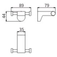 Двойной крючок CeramaLux Neo Хром арт-51001 — фото 2, Крючки для полотенец