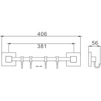 Вешалка для полотенец Haiba Хром арт-HB8615-4 — фото 2, Крючки для полотенец