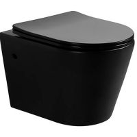 Унитаз Timo Inari подвесной Черный матовый с сиденьем Микролифт арт-TK-503MB — фото 1, Подвесные унитазы