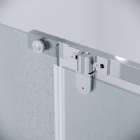 Душевая дверь Grossman Pragma 110 профиль Хром стекло шиншилла арт-100.K33.03.110.10.02 — фото 8, Распашные душевые двери