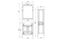 Тумба под раковину ASB-Woodline Салерно 65 Белая с патиной Серебро арт-9695 — фото 6, Тумбы под раковину